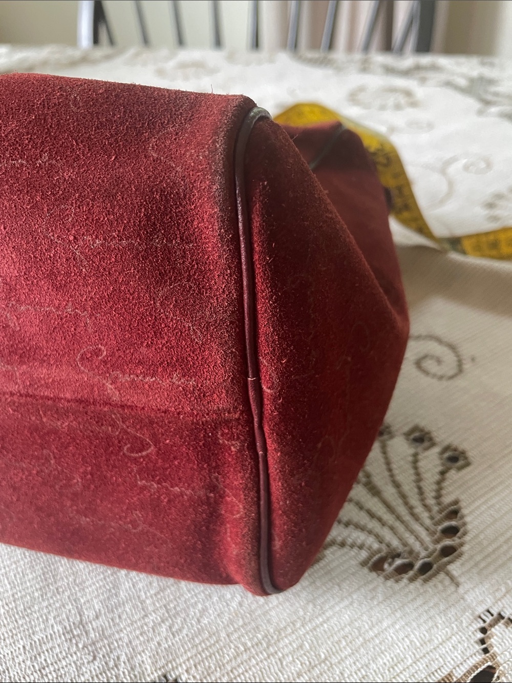 Givenchy Burgundy Suede Calfskin Monogram Vintage Bowling Satchel Bag - Picture 9 of 16